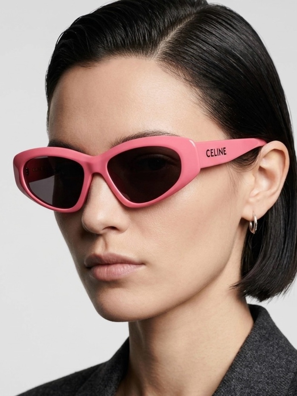 New Celine CL40279U 72A Pink Cat-Eye Sunglasses Authentic